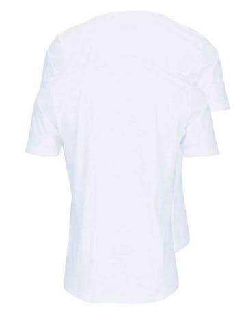 OLYMP V-Kragen T-Shirt für Herren in weiss