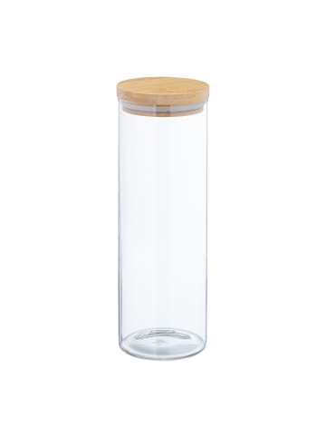 relaxdays 3 x Vorratsglas in Transparent/ Natur - 1600 ml