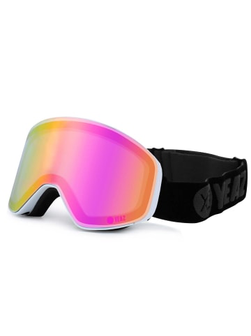 YEAZ APEX Magnet-Ski-Snowboardbrille pink verspiegelt/weiß in weiß