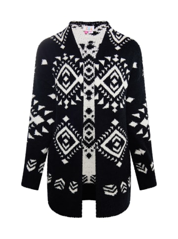 IZIA Damen Cardigan in Schwarz Wollweiss