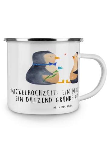 Mr. & Mrs. Panda Becher 12 Hochzeitstag Nickelhochzeit mit Spruch in Weiß