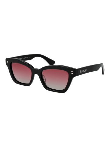 Replay Frauen Sonnenbrille Katzenauge Schwarz