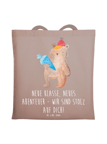 Mr. & Mrs. Panda Shopping Tasche Erster Schultag Abenteuer mit S... in Braun Pastell