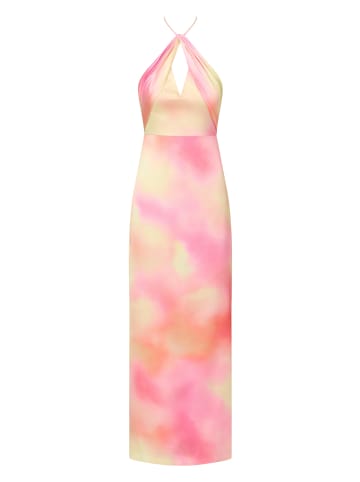 Adrianna Papell Langes Abendkleid Printed Sateen Long Dress in Pink Multi