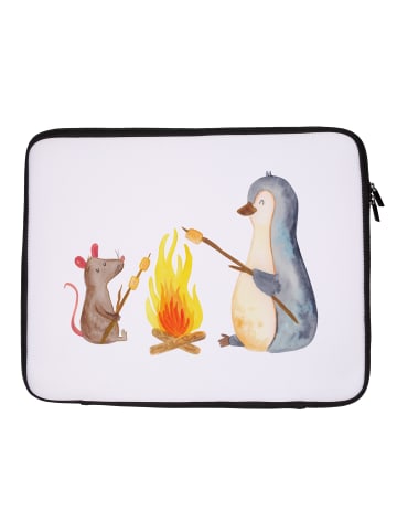 Mr. & Mrs. Panda Notebook Tasche Pinguin Lagerfeuer ohne Spruch in Weiß