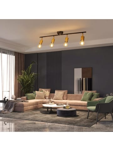 ZMH Deckenleuchte in gold 4-flammige E27 Vintage Deckenspots MAX.25W