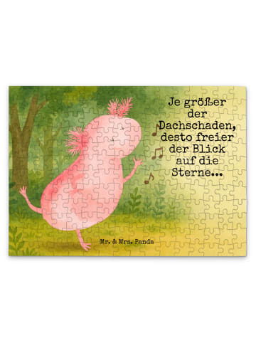 Mr. & Mrs. Panda Puzzle Axolotl Tanzen Design mit Spruch in Weiß