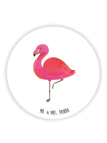 Mr. & Mrs. Panda Rund Magnet Flamingo Classic ohne Spruch in Weiß