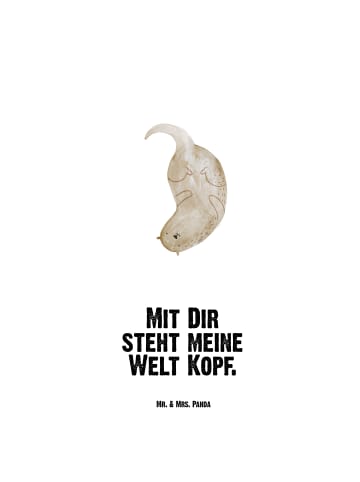 Mr. & Mrs. Panda Trinkflasche Edelstahl Otter Kopfüber mit Spruch in Weiß