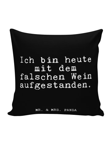 Mr. & Mrs. Panda 40x40 Kissen Ich bin heute mit... mit Spruch in Schwarz