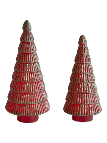 Beliani 2er-Set Dekofigur PURUVESI in Grün/Rot