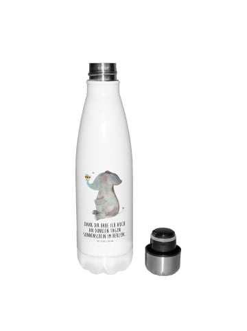 Mr. & Mrs. Panda Thermos Elefant Biene mit Spruch in Weiß