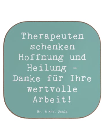 Mr. & Mrs. Panda Untersetzer für Gläser Spruch Therapeut Dankesc... in Meeresbrise