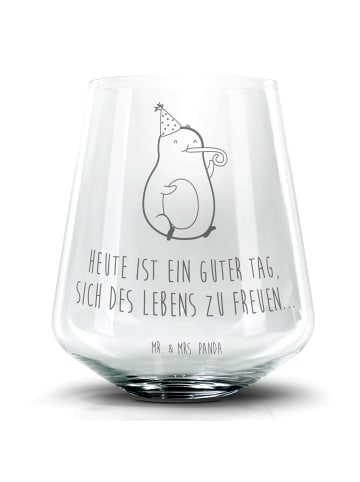 Mr. & Mrs. Panda Tumbler Glas Avocado Feier mit Spruch in Transparent