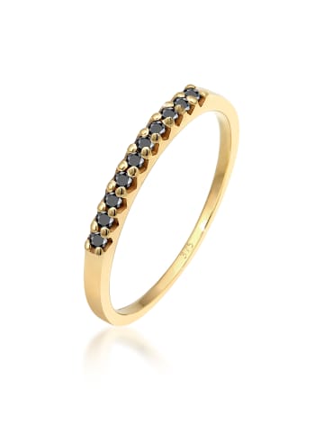 Elli DIAMONDS  Ring 375 Gelbgold Black Diamond in Gold