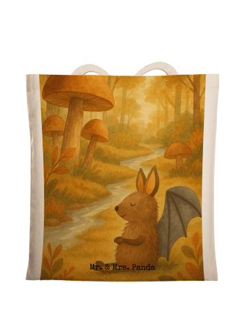 Mr. & Mrs. Panda Tasche Fledermaus Sitzen Design ohne Spruch in Weiß