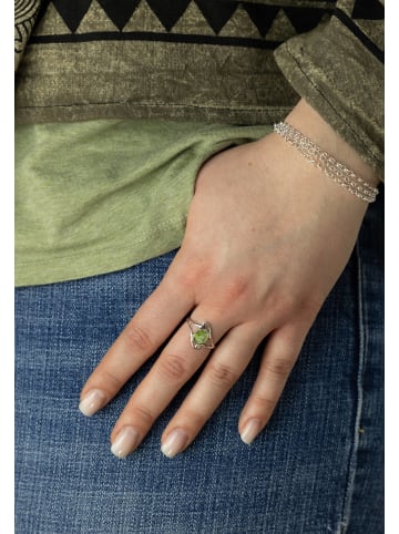 mantraroma 925er Silber - Ringe mit Peridot facettiert