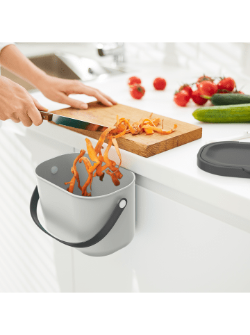 Rotho Komposteimer mit Hängevorrichtung 3.2 l ALBULA in Mistelweiß