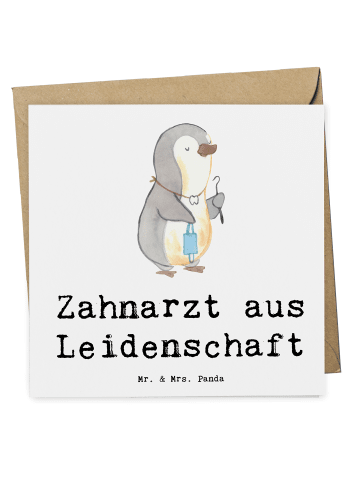 Mr. & Mrs. Panda Grußkarte Zahnarzt Leidenschaft mit Spruch in Weiß