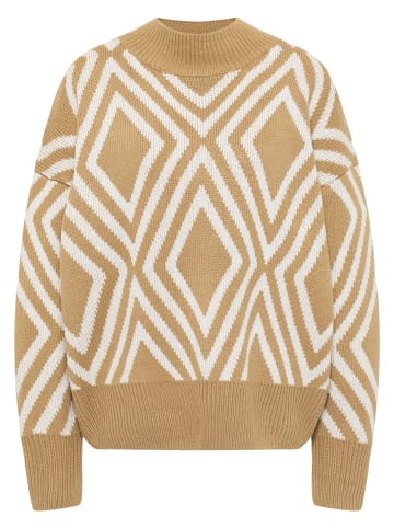 IZIA Strickpullover in Beige Wollweiss