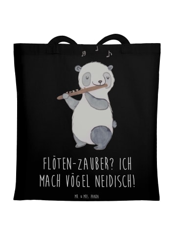 Mr. & Mrs. Panda Umhängetasche Flöte Zauber mit Spruch in Schwarz