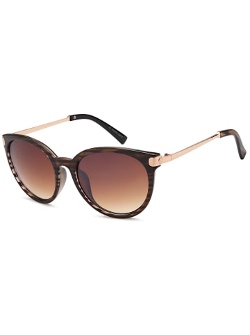 styleBREAKER Cateye Sonnenbrille in Demi Braun-Gold / Braun Verlauf