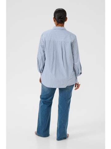 KAFFE curve Langarm - Hemd KCmelina Loose fit in Windward blue melange stripe