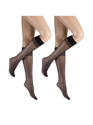 Hudson Feinkniestrümpfe Simply 20 To Go 2-Pack druckfreier Bund in Black