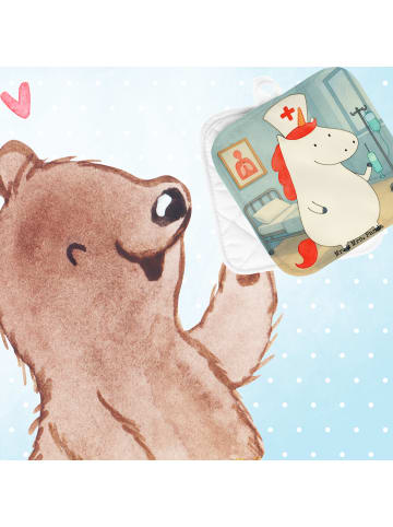 Mr. & Mrs. Panda Topfhandschuhe Einhorn Krankenschwester Design ... in Weiß