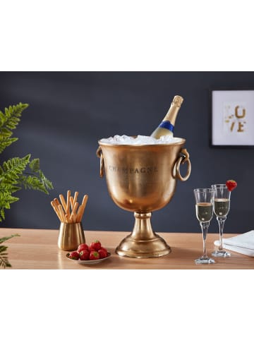 KADIMA DESIGN Champagnerkühler 28,5x37,5x28,5 cm Aluminium Massiv Sektkühler