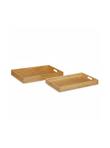 relaxdays 2er Set Serviertablett in Natur - (B)45 x (T)42 cm