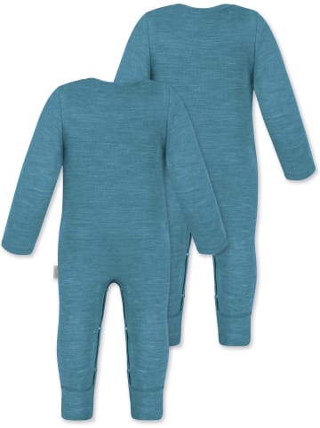 Normani Outdoor Sports 2x Baby Merino Strampler Waverly in Blau