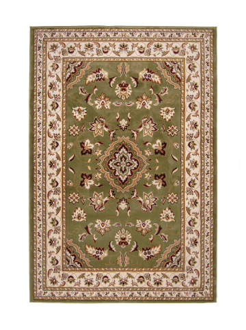 KADIMA DESIGN Orientteppich Bordüre floral klassischer Wohnzimmer-Teppich in Grün