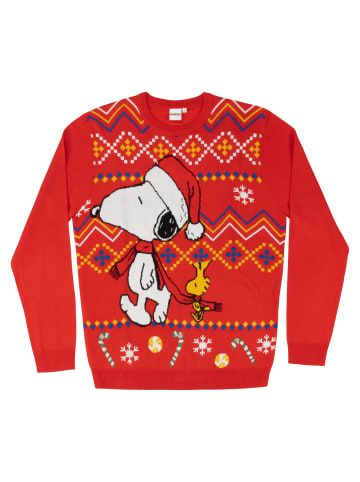 Snoopy Peanuts Snoopy Winterpullover Winter Strick Pullover Ugly Sweater in rot