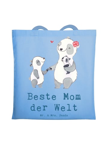 Mr. & Mrs. Panda Einkaufstasche Panda Beste Mom der Welt mit Spruch in Sky Blue