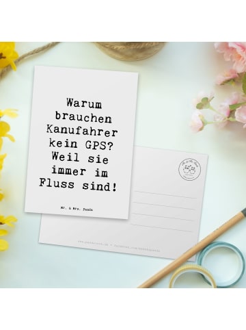Mr. & Mrs. Panda Postkarte Spruch Kanu Lebensweg mit Spruch in Weiß