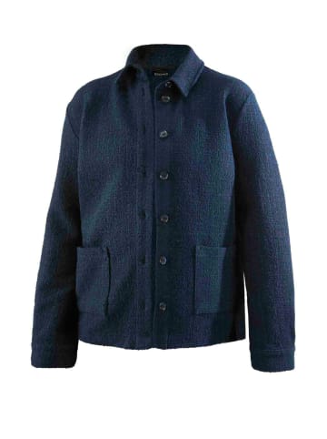 GOLDNER Hemdjacke in Bouclé-Optik in marine / gemustert