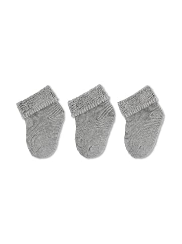 Sterntaler Erstlingssocken 3er-Pack uni in silber mel.