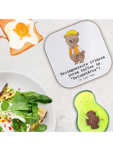 Mr. & Mrs. Panda Untersetzer für Gläser Bauingenieur Kaffee mit ... in Weiß