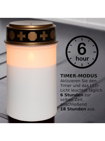 Novaliv Novaliv LED Grablichter ohne Batterie und Timer 6/18 weiß 3x Kerzen Fr in Weiß