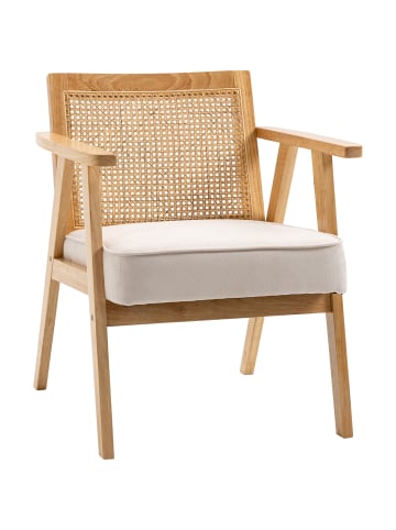 HOMCOM Sessel-69L x 63B x 78H cm-Cremeweiß