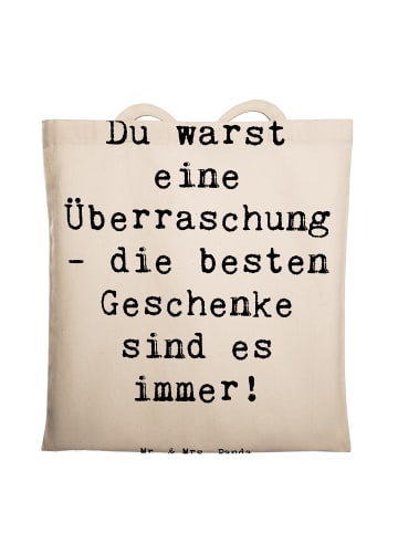 Mr. & Mrs. Panda Tragetasche Überraschung Adoptivkind mit Spruch in Creme