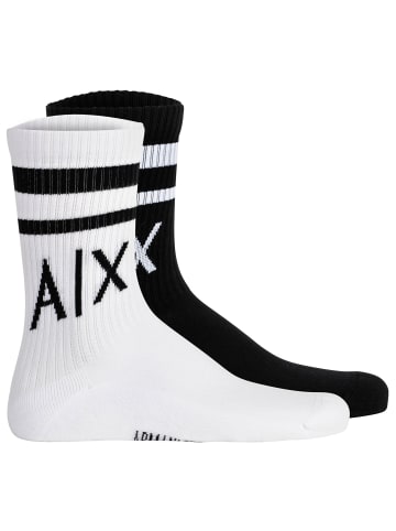 Armani Exchange Socken 2er Pack in Schwarz/Weiß