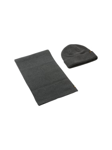 Camel Active Geschenkbox mit Mütze und gestricktem Schal in Schwarz