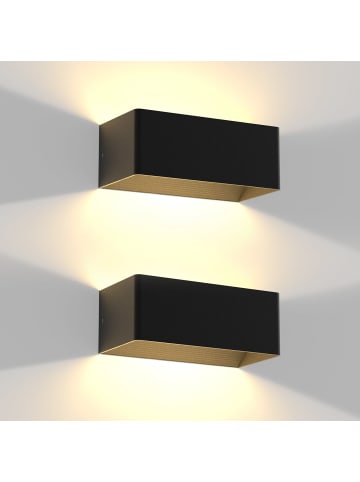 ZMH 2er-Set Wandleuchte LED in schwarz Modern 3000K warmweiß 5W IP65 Up Down L 20cm