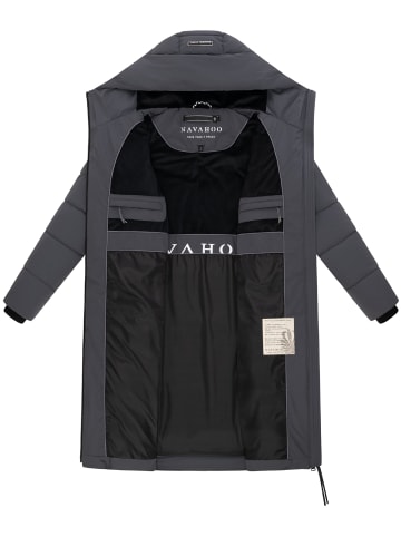 Navahoo Steppmantel Schokokuss XIV in Anthracite