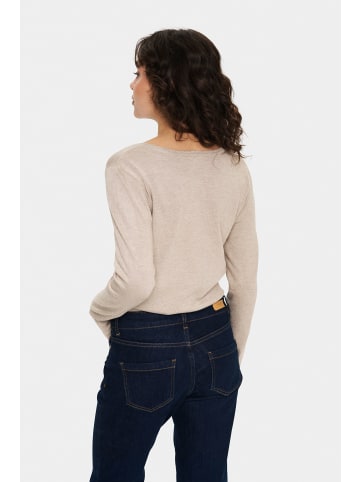 SAINT TROPEZ Strickpullover MilaSZ Gerade Passform in Plaza Taupe Melange