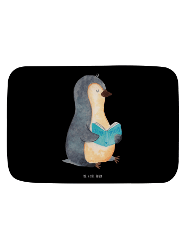 Mr. & Mrs. Panda Teppich Fürs Bad Pinguin Buch ohne Spruch in Schwarz