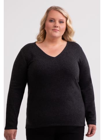 CASH-MERE.CH V-Ausschnitt Pullover in Dunkel Anthrazit