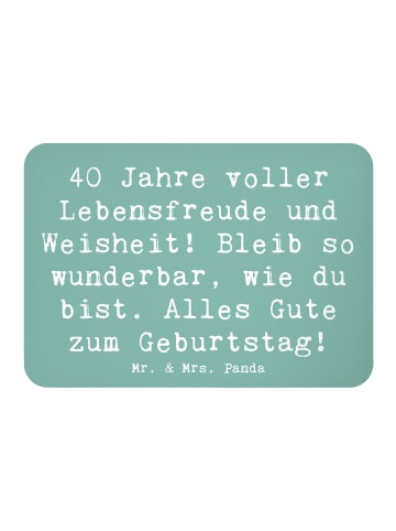 Mr. & Mrs. Panda magnet Spruch 40. Geburtstag Freude mit Spruch in Meeresbrise